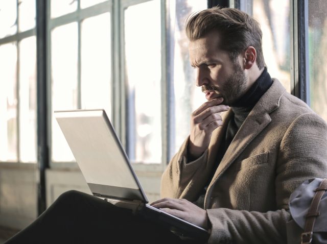 man with laptop
